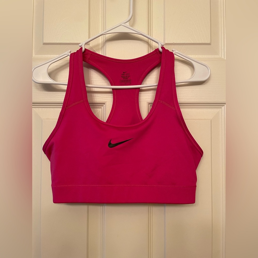 Pink Nike sports bra
